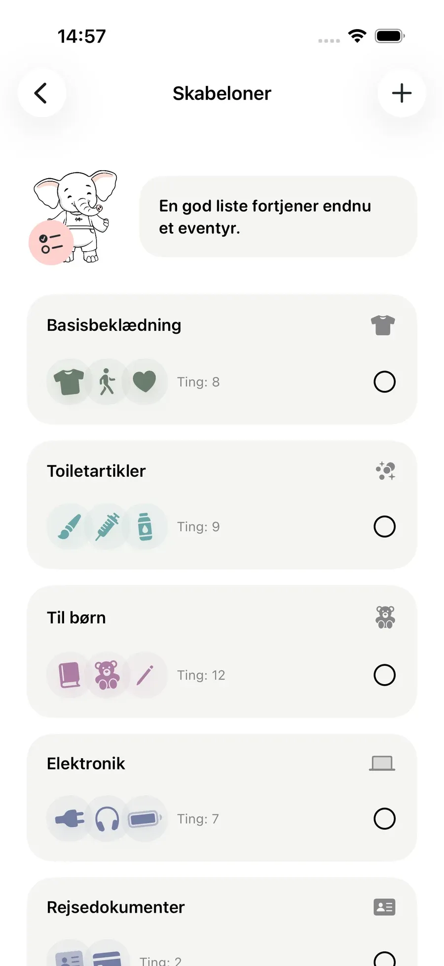 Skabeloner — Packmio