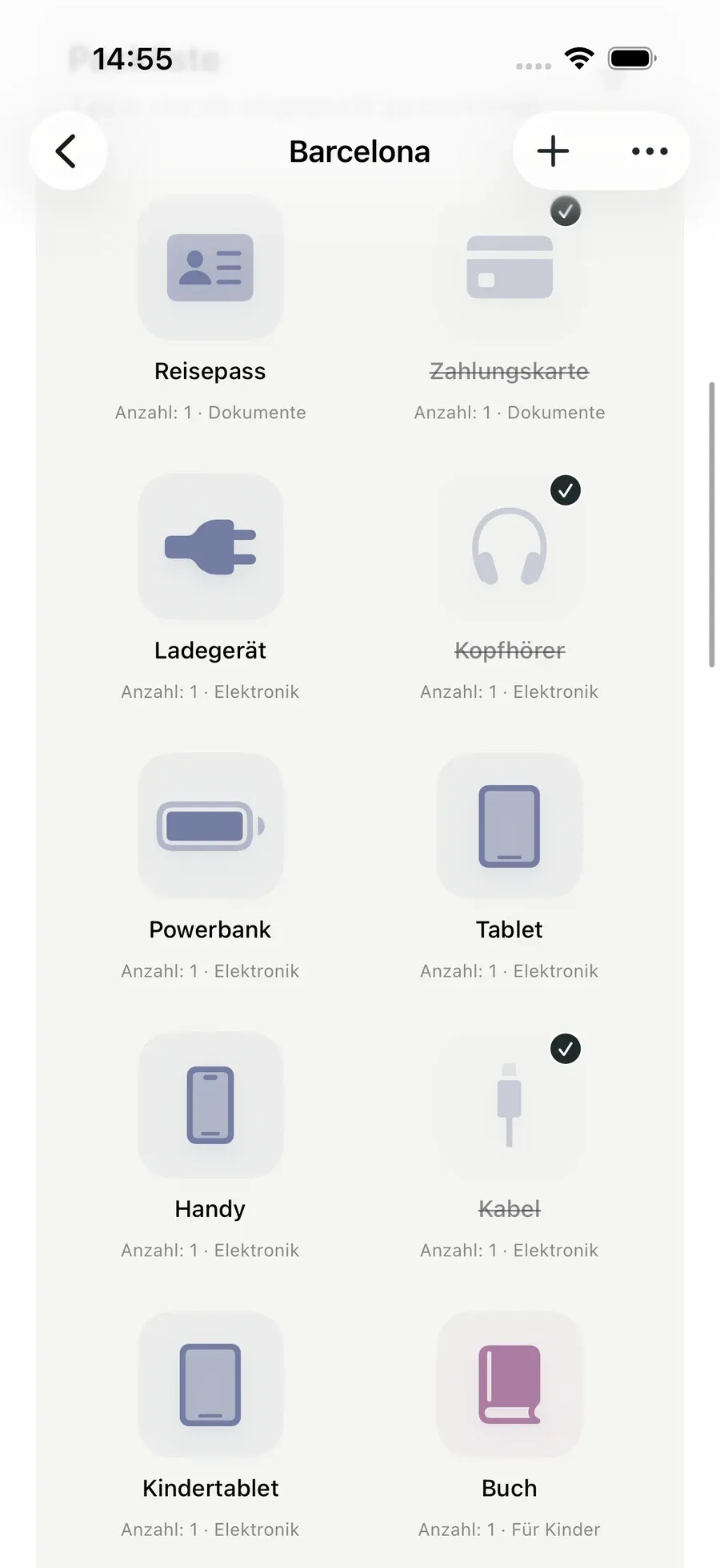 Packliste — Packmio