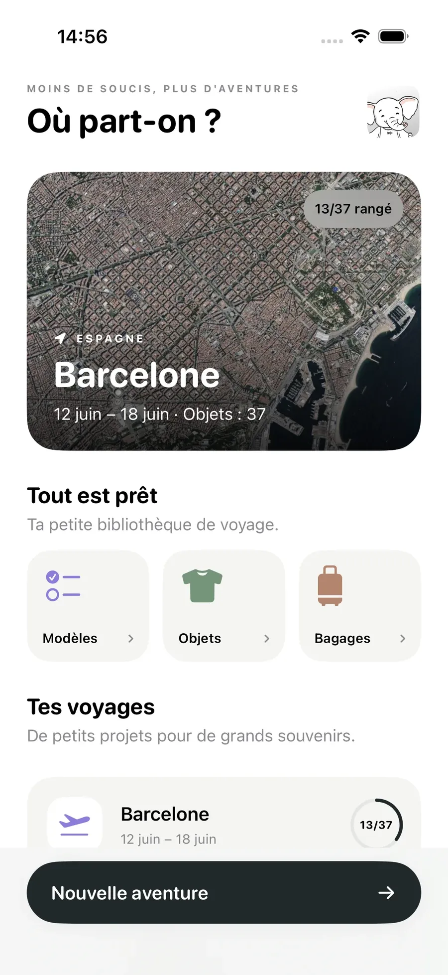 Tes voyages — Packmio