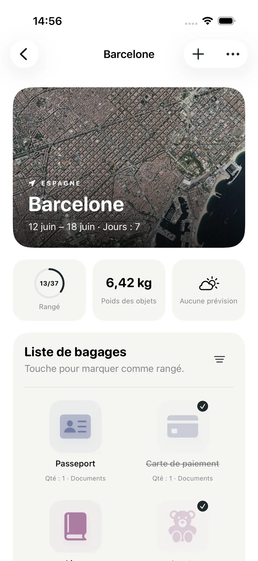 Tes voyages — Packmio