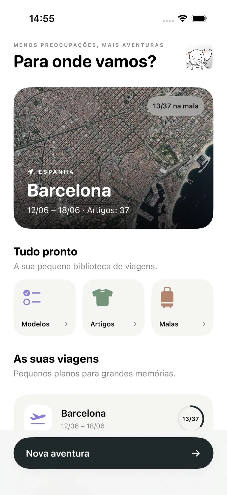As suas viagens — Packmio