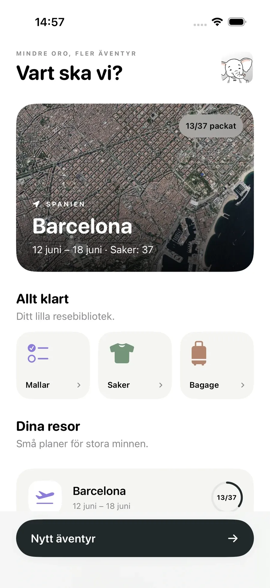 Dina resor — Packmio